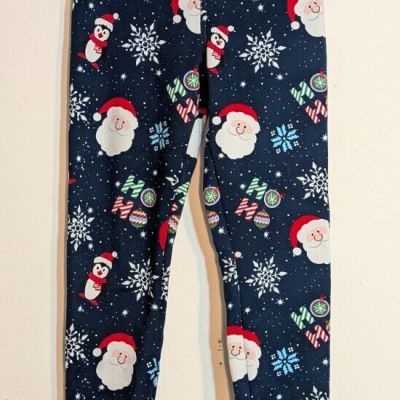 No Boundaries NO BO Christmas Holiday Santa Plush Leggings Juniors Small 3/5