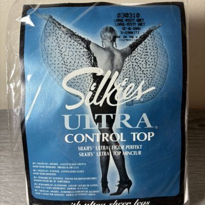 Silkies 030310 Large Misty Grey Ultra Control Top Tights