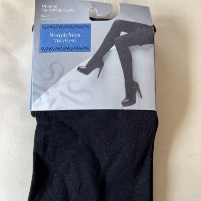 SIMPLY VERA Vera Wang Control Top Tights Black Opaque Size 3