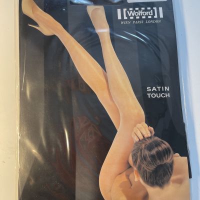 WOLFORD Satin Touch Tights Stockings Nearly Black Medium 20 Denier 11232 NEW