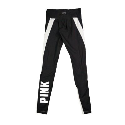 PINK VICTORIA'S SECRET Cozy Pull On Leggings SZ XS Logo Black White Compression