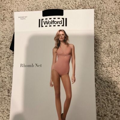 WOLFORD RHOMB NET TIGHTS SIZE S BLACK