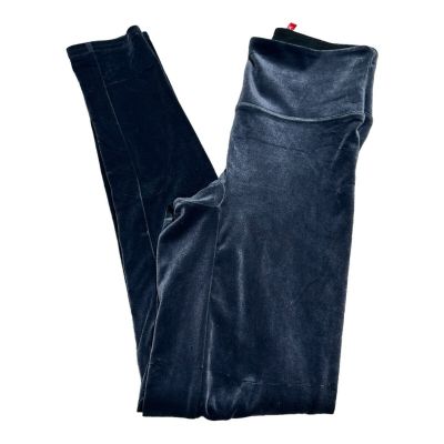 SPANX Velvet Leggings Women's S Shiny Blue Velour Stretch Shaping Pants