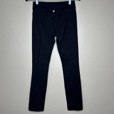 Lululemon Women's Workout Yoga Leggings Pants Black Logo Size 4