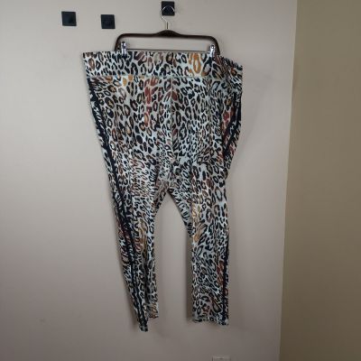 Roaman's Pull On, Knit, Soft Stretch, Leopard Print Leggings Size 30/32