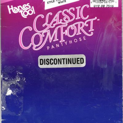 Hanes Style 172 Classic Comfort Control Top Sandalfoot Pantyhose Size CD White