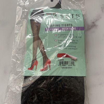 Assets by Sara Blakely Spanx Brand Shaping Tights Textured Wishbone Black SZ 1