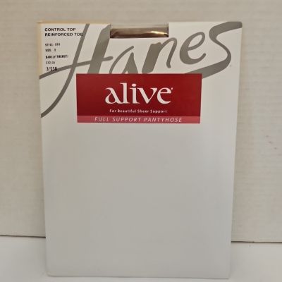 Hanes Alive Full Support Control Top 810 E Barely There Reinforced Toe Pantyhose