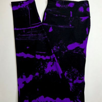 NEW LuLaRoe TC Leggings Tie Dye BLACK PURPLE Witchful Halloween SPLATTER Paint