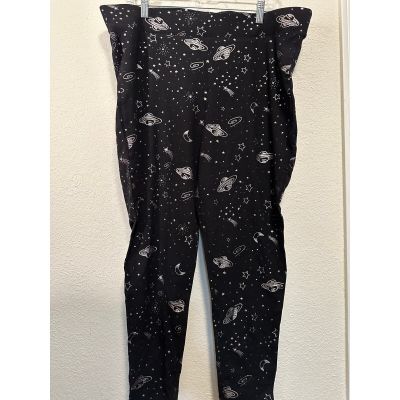 Black Space Foil Wicking Active Legging Sz 3