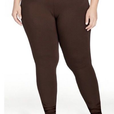 Terra and Sky Chocolate High Rise Full Length Leggings 2X (20W-22W) NWT