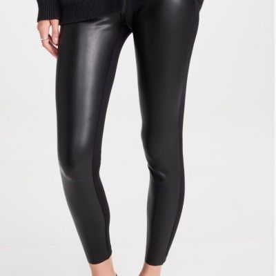 Wolford Womens Jo Leggings Vegan Leather Front Black Size 10 Pull On $395