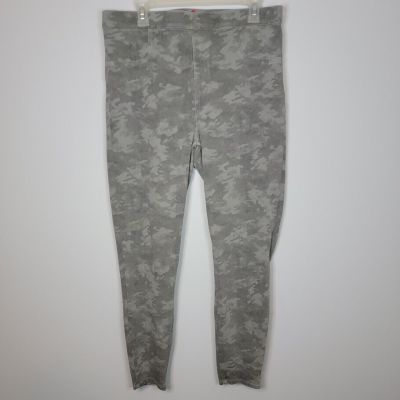 Spanx Jean-ish Grey Camo Ankle Leggings Sz 1X Stretch Shapewear Pull-On Casual