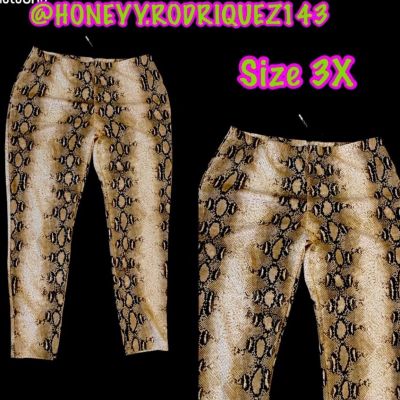 Fashion Nova Plus Size Snake Print Leggings Size 3X