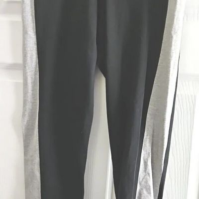 Y2K New Victoria's Secret PINK Yoga L 32X24 Black & Gray Strappy Workout Pants