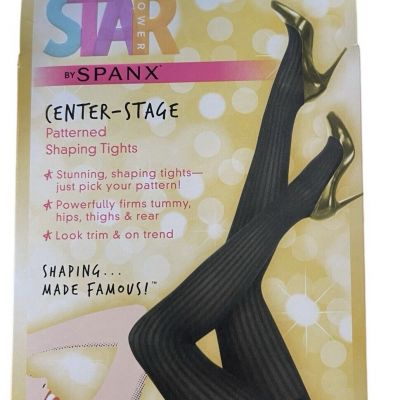 SPANX Star Power Center Stage Patterned Shaping Tights Size E Ribbed Row NWT