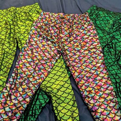 Women's Shiny Mermaid Leggings Size M/L Lot Of 3