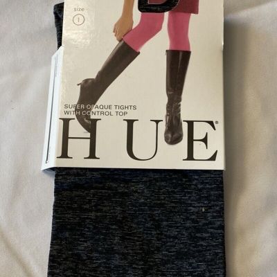 Hue Super Opaque Tights w/ Control Top ~ Size 1 ~ Color Graphite Heather